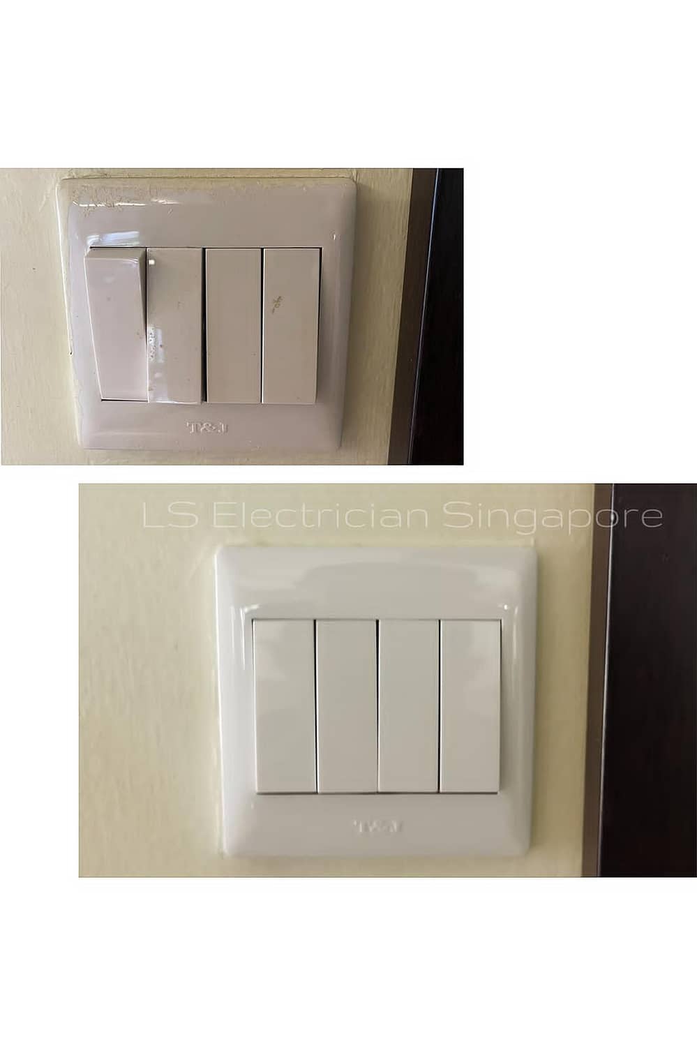 Supply And Replace 2 Way 4 Gang Switch